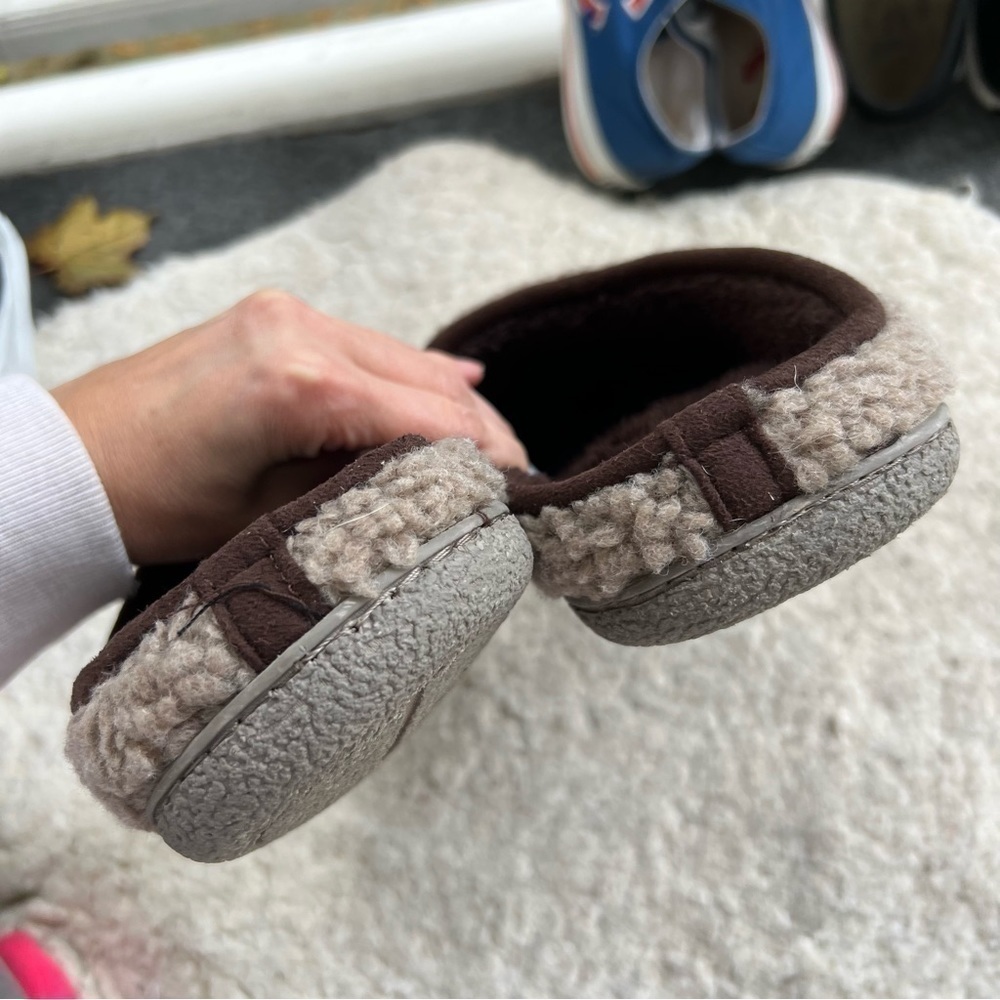 Eddie Bauer Men's Casey Tan Brown Faux Sherpa Slip On Slippers Size XL (12-13) - Picture 5 of 8